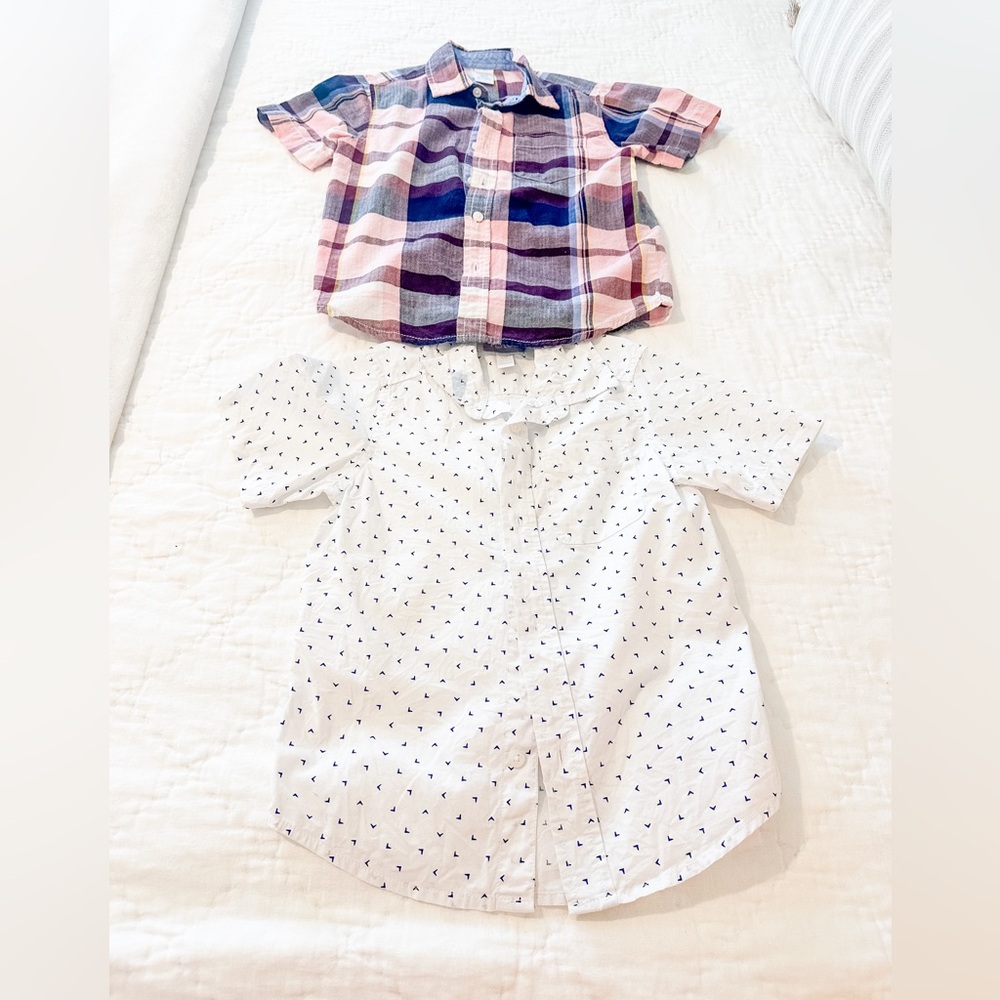Two Boys button Up shirts. Gymboree and The Children’s Place.